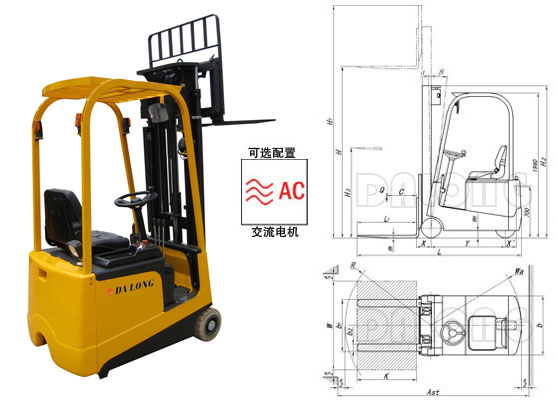 無(wú)錫大隆CPD10SA 迷你型全電動(dòng)平衡重叉車 