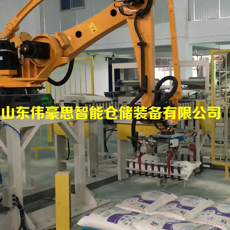 食鹽全自動碼垛機(jī)工作原理 機(jī)器人碼垛機(jī)廠家直供